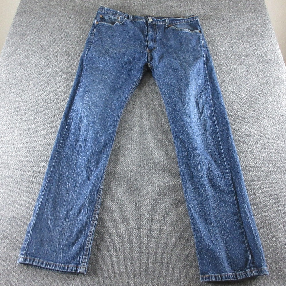 Levis 505 Jeans Mens 40x34 Blue Regular Straight Medium Wash Denim Casual Pants